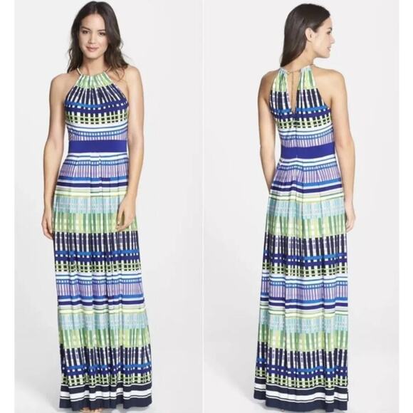 Eliza J colorful sleeveless maxi dress women's size 12 - Picture 1 of 7